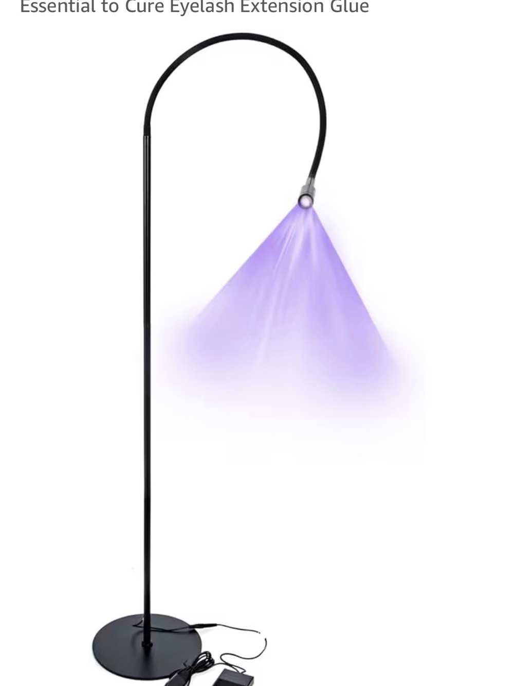 Black UV Curing Floor Lamp for Eyelash Extensions - Portable UV Light